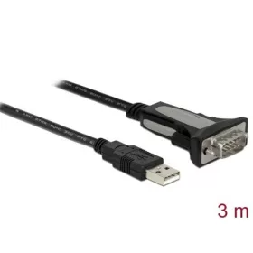   Delock USB-A 2.0 -> Serial RS-232 DB9 M/M adatkábel 3m fekete