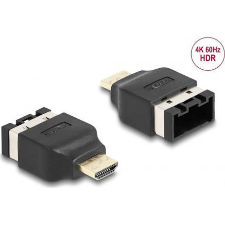 Delock HDMI 2.0 -> HDMI-E M/F adapter fekete