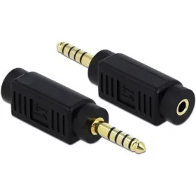   Delock Jack stereo 4,4mm (5pin) -> Jack stereo 3,5mm (3pin) M/F adapter fekete