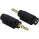 Delock Jack stereo 4,4mm (5pin) -> Jack stereo 3,5mm (3pin) M/F adapter fekete