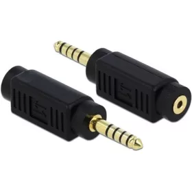   Delock Jack stereo 4,4mm (5pin) -> Jack stereo 2,5mm (4pin) M/F adapter fekete