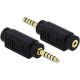 Delock Jack stereo 4,4mm (5pin) -> Jack stereo 2,5mm (4pin) M/F adapter fekete