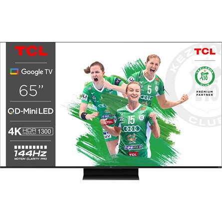 TCL 65C805 QLED 1300 nits, Mega contr., GoogleTV, DLNA, TXT, 4 HDMI, 1 USB, RJ-45, EEI class: