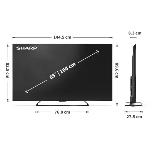 SHARP 65HR7265E 65"/164cm 4K UHD QLED Google TV, 144 Hz, 3840x2160, 4xHDMI/2xUSB