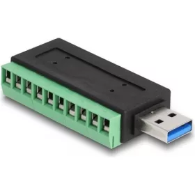   Delock USB-A 3.2 Gen1 -> Terminal block 10pin M/F adapter fekete