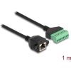Delock RJ45 CAT6 UTP -> Terminal block 8pin F/F adatkábel 1m fekete
