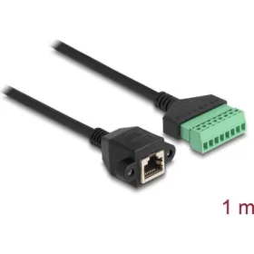   Delock RJ45 CAT6 UTP -> Terminal block 8pin F/F adatkábel 1m fekete