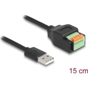   Delock USB-A 2.0 -> Terminal block 5pin M/F adapter 0.15m fekete