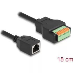   Delock RJ45 CAT5e STP -> Terminal block 8pin F/F adapter 0.15m fekete