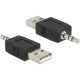 Delock USB-A 2.0 -> Jack stereo 3,5mm (3pin) M/M adapter fekete iPod
