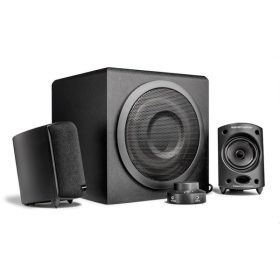   WaveMaster Hangszóró 2.1 - MOODY (65W RMS, Fa mélynyomó, 3,5mm jack, RCA, Fekete)