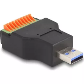   Delock USB-A 3.2 Gen1 -> Terminal block 10pin M/F adapter fekete