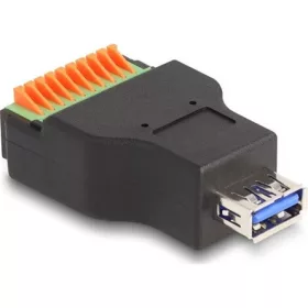   Delock USB-A 3.2 Gen1 -> Terminal block 10pin F/F adapter fekete