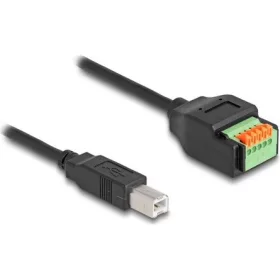   Delock USB-B 2.0 -> Terminal block 5pin M/F adapter 0.15m fekete