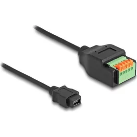   Delock USB-B 2.0 mini -> Terminal block 5pin M/F adatkábel 0.15m fekete
