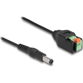   Delock DC 5,5x2,1mm -> Terminal block 2pin M/F adapter 0.15m fekete