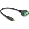 Delock Jack stereo 2,5mm (4pin) -> Terminal block 4pin M/F audio kábel 0.2m fekete