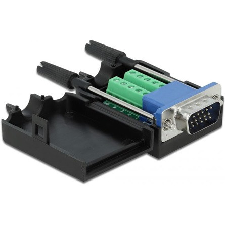 Delock VGA -> Terminal block 10pin M/F csatlakozó dugó fekete