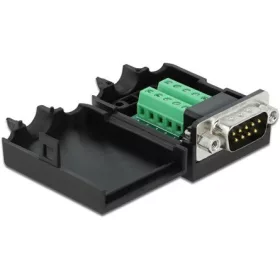  Delock D-Sub 9pin -> Terminal block 10pin M/F adapter fekete házzal