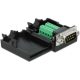Delock D-Sub 9pin -> Terminal block 10pin M/F adapter fekete házzal