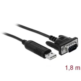   Delock USB-A 2.0 -> Serial RS-232 DB9 M/M adatkábel 1.8m fekete