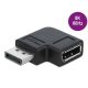 Delock DisplayPort 1.4 -> DisplayPort 1.4 M/F adapter fekete 90° bal