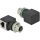 Delock M12 4pin D-code -> RJ45 CAT5e UTP F/F adapter fekete IP67