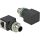 Delock M12 8pin A-code -> RJ45 CAT6A UTP M/F adapter fekete IP67