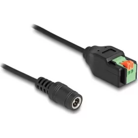   Delock DC 5,5x2,1mm -> Terminal block 2pin F/F adapter 0.15m fekete