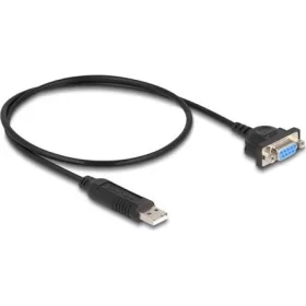   Delock USB-A 2.0 -> Serial RS-232 DB9 M/F adatkábel 0.5m fekete