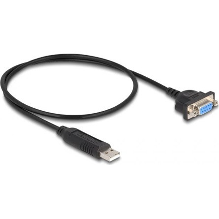 Delock USB-A 2.0 -> Serial RS-232 DB9 M/F adatkábel 0.5m fekete