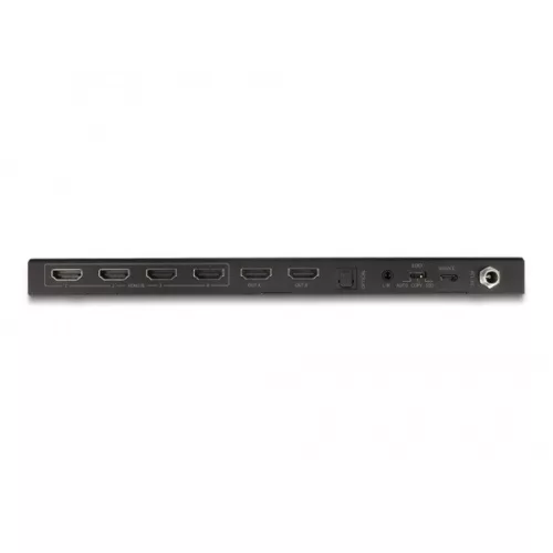 Delock HDMI Switch - 66454 (HDMI mátrix kapcsoló, 4 x bemenet, 2x kimenet, 4K 60 Hz hang operátorral)