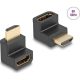 Delock HDMI 2.1 -> HDMI 2.1 M/F adapter fekete 90° fel