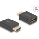 Delock HDMI 2.1 -> HDMI 2.1 M/F adapter fekete