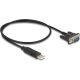 Delock USB-A 2.0 -> Serial RS-232 DB9 M/M adatkábel 0.5m fekete