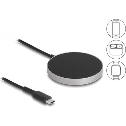 Delock Vezetéknélküli töltő 5 W / 7,5 W / 10 W / 15 W - induktív töltő felület