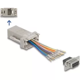 Delock D-Sub 9pin -> RJ50 F/F adapter szürke