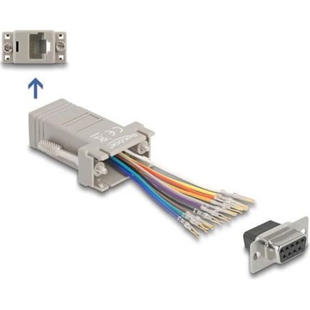 Delock D-Sub 9pin -> RJ50 F/F adapter szürke