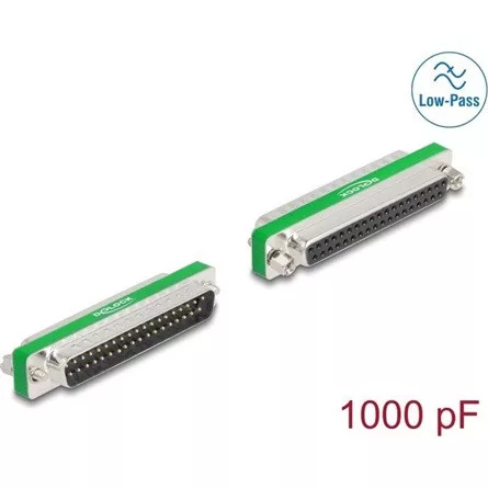 Delock RF/EMI interferencia elnyomó szűrő D-Sub 37 tűs apa   anya aluláteresztő szűrő képességgel
