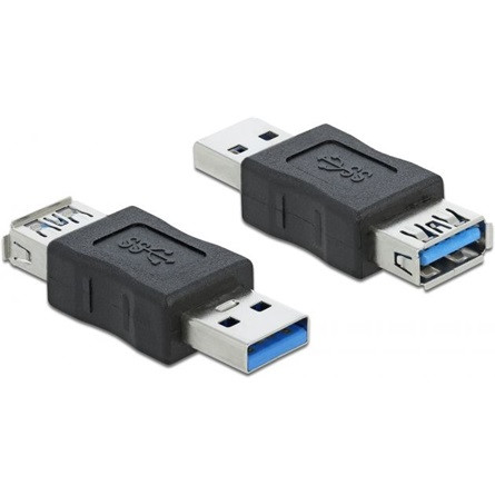 Delock USB-A 3.0 -> USB-A 3.0 M/F adatblokkoló  fekete