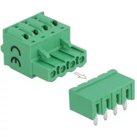   Delock 4 tűs, 5,08 mm-es vízszintes terminal block csatlakozó készlet