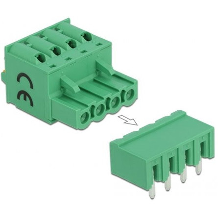 Delock 4 tűs, 5,08 mm-es vízszintes terminal block csatlakozó készlet