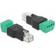 Delock RJ11/14 -> Terminal block 4pin M/F adapter fekete