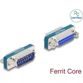   Delock RF/EMI interferencia elnyomó szűrő D-Sub 15 tűs apa   anya aluláteresztő induktívval