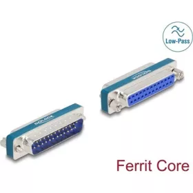   Delock RF/EMI interferencia elnyomó szűrő D-Sub 25 tűs apa   anya aluláteresztő induktívval