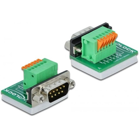 Delock D-Sub 9pin -> Terminal block 6pin M/F adapter