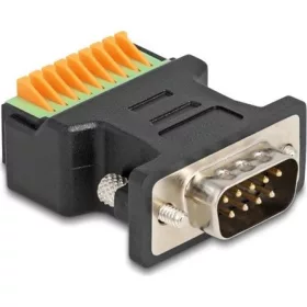   Delock D-Sub 9pin -> Terminal block 9pin M/F adapter fekete