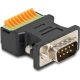 Delock D-Sub 9pin -> Terminal block 9pin M/F adapter fekete