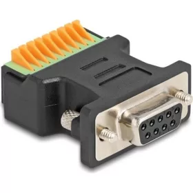   Delock D-Sub 9pin -> Terminal block 9pin F/F adapter fekete