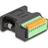 Delock D-Sub 9pin -> Terminal block 9pin F/F adapter fekete